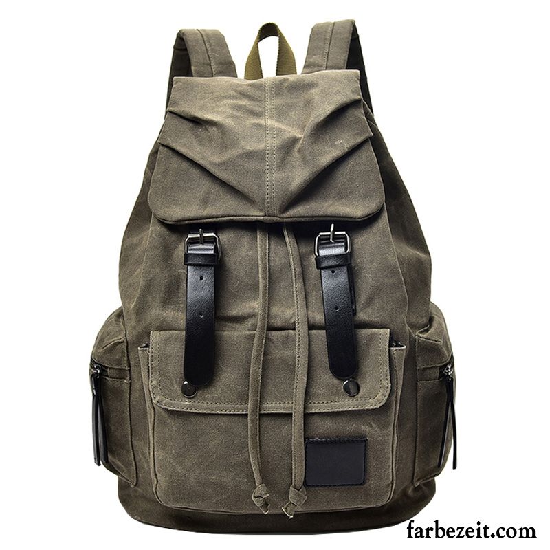 Reisetasche Herren Rucksack Kordelzug Student Schultasche Damen Mode Army Grün