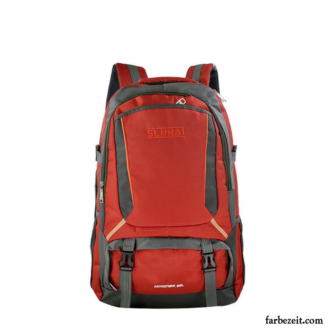 Reisetasche Herren Rucksack Reisen Große Kapazität Wander Damen Schwarz