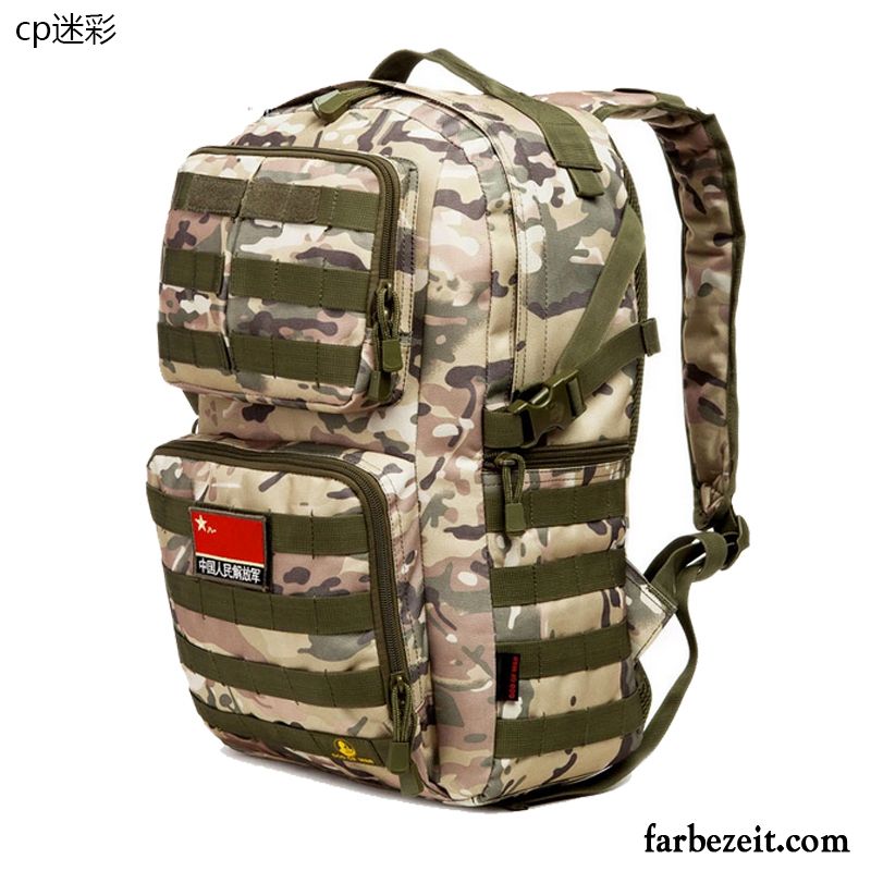 Reisetasche Herren Schultasche Wander Sport Student Reisen Rucksack Army Grün Camouflage