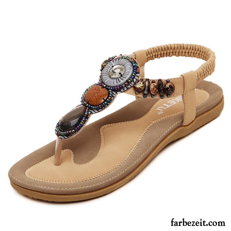 Riemchen Sandalen Schwarz Flach Rutschsicher Gemütlich Sandalen Flache Strand Damen Schuhe Große Größe Sommer Weiche Sohle Günstig