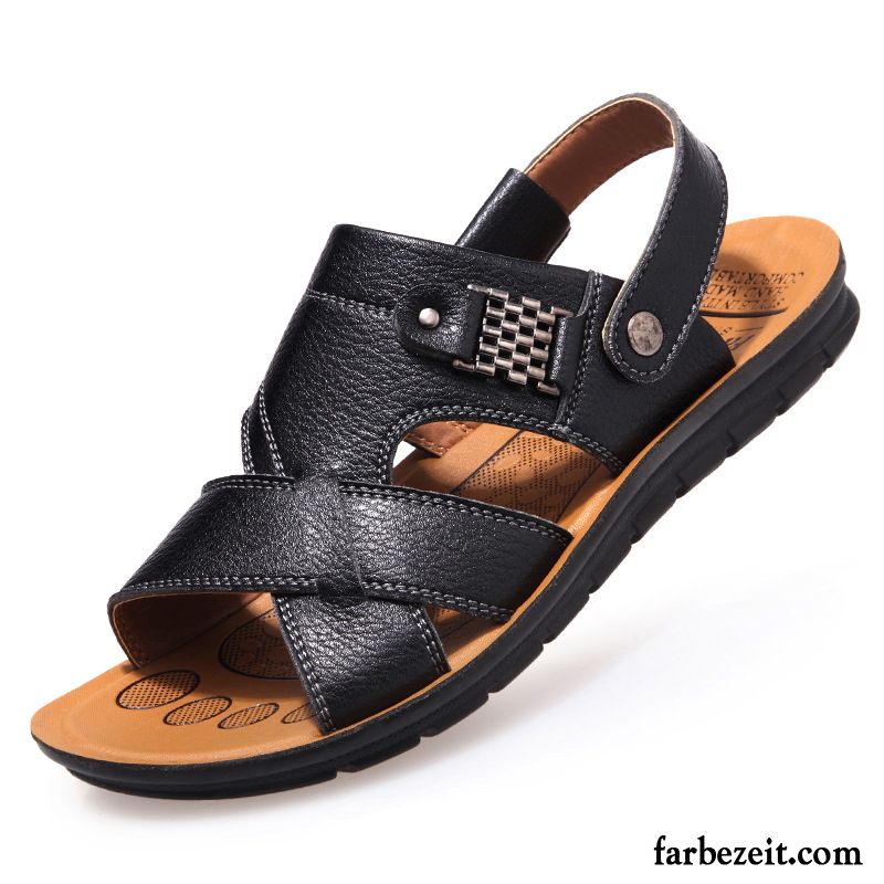 Riemensandalen Herren Neue Produkte Strand Rutschsicher Atmungsaktiv Sommer Sandalen Echtleder Schuhe Casual Günstig