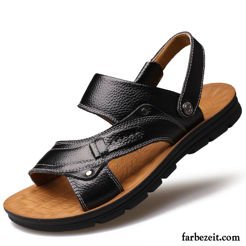 Riemensandalen Herren Neue Produkte Strand Rutschsicher Atmungsaktiv Sommer Sandalen Echtleder Schuhe Casual Günstig