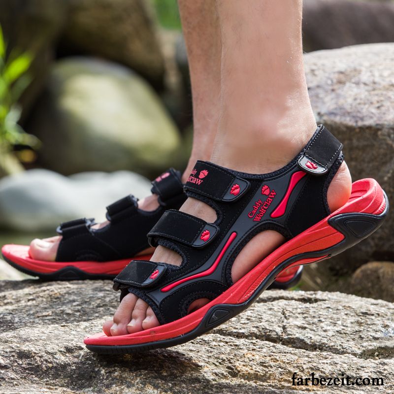 Riemensandalen Herren Sandalen Schuhe Lovers Teenager Echtleder Schüler Sommer Strand Neue Rutschsicher Weiche Sohle Verkaufen