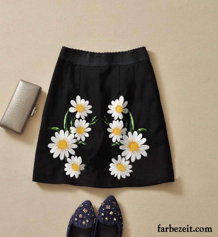 Rock Schwarz Mode Elastisch Bestickt Feder Sommer High-end Kleine Daisy Schlank Günstig