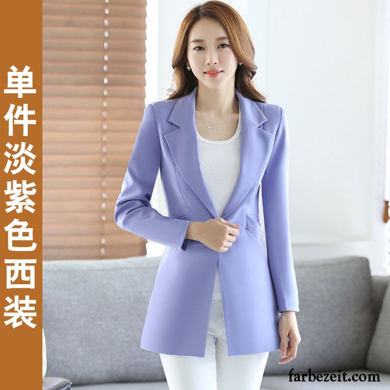 Rosa Blazer Damen Schlank Beruflich Kostüm Herbst Sommer Überzieher Freizeit Kurzer Absatz Lange Ärmel Neu Anzüge Winter Temperament