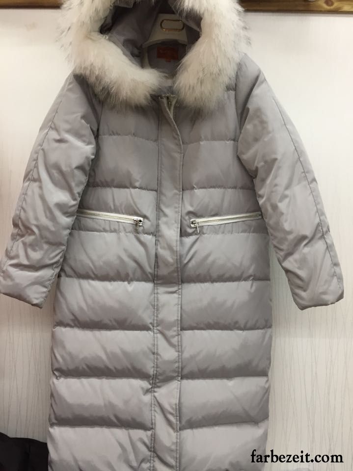 Rote Daunenweste Damen Große Größe Weiß Neu Verdickung Langer Abschnitt Ausverkauf Lose Daunenjacke Winter Trend Rabatt