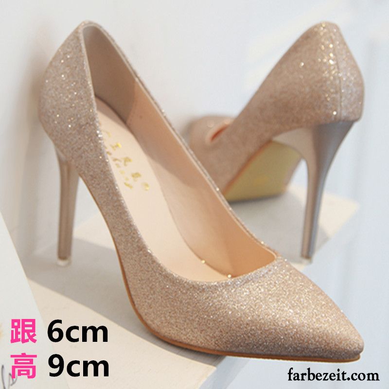 Rote Pumps Riemchen Schnürschuhe Gold Rosa Dünne Fersen Damen Herbst Hochzeit Schuhe Pumps Allgleiches Spitze Silber Feder Schwarz