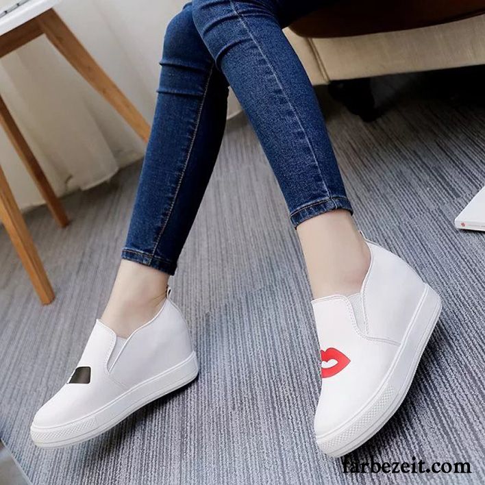 Rote Schuhe Damen Faul Halbschuhe Schüler Sommer Allgleiches Erhöht Slip-on Weiß Sale