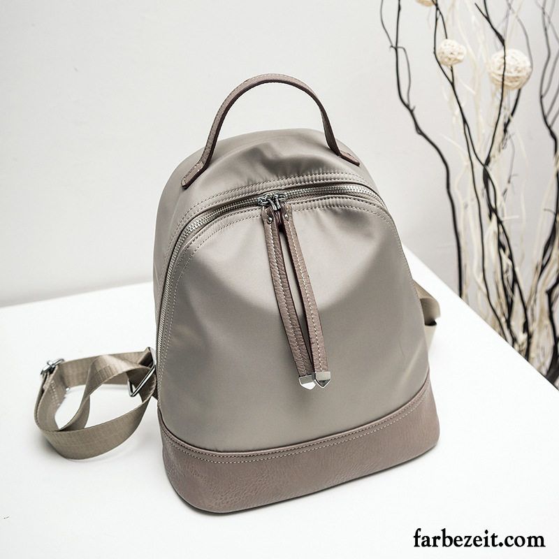 Rucksäcke Damen All Match Rucksack Reisen Stoff Wasserdicht Neu Khaki Grau