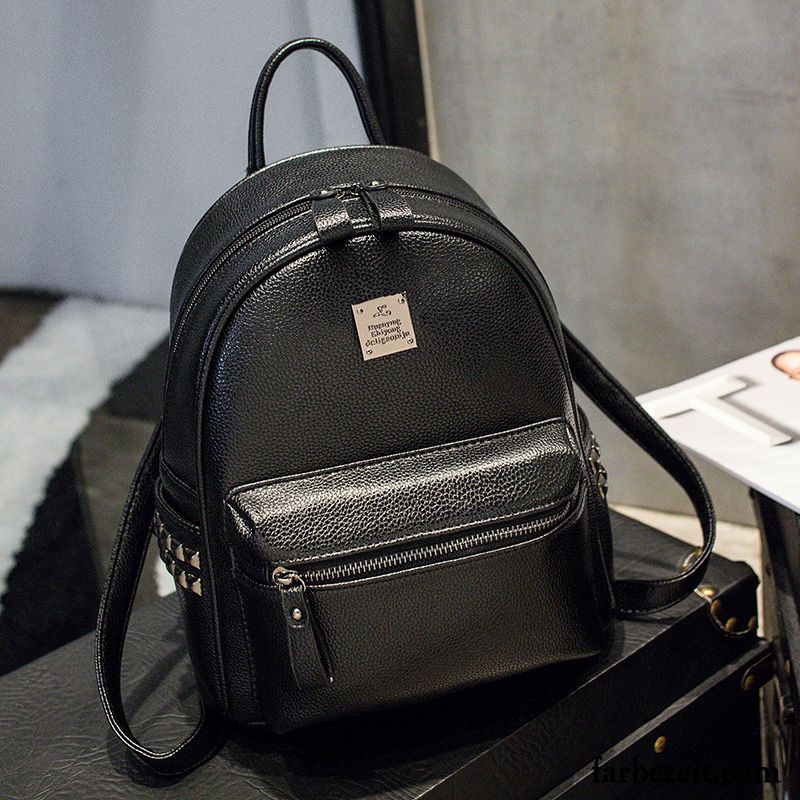 Rucksäcke Damen Mini Rucksack Trend Mode 2018 Student Schwarz