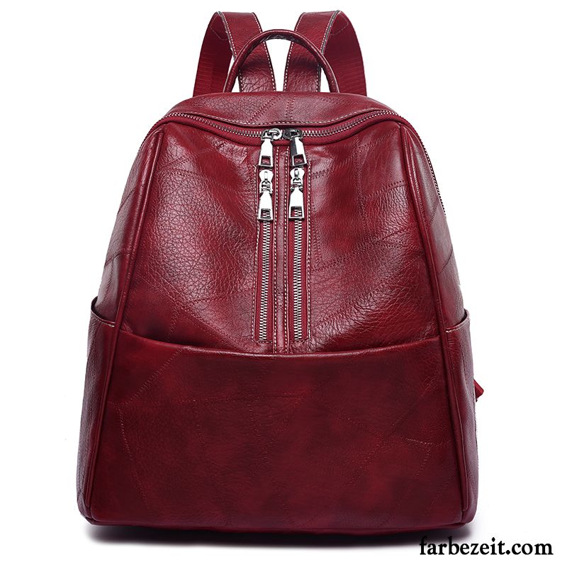 Rucksäcke Damen Neu Rucksack Weiches Leder Freizeit Mini All Match Braun