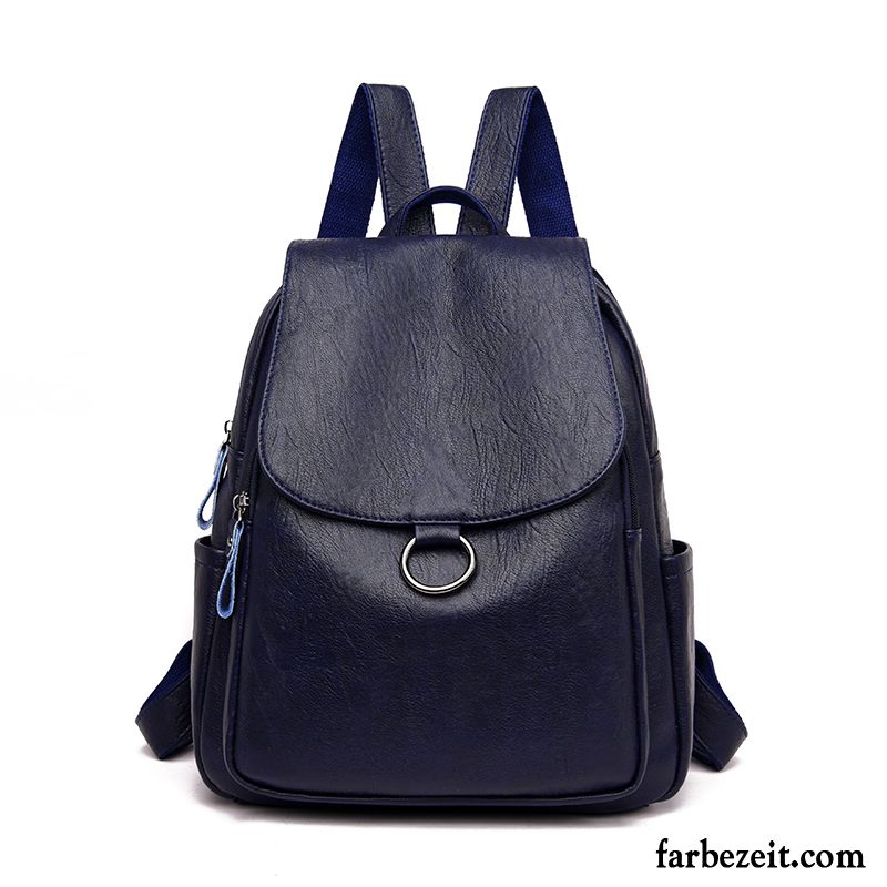 Rucksäcke Damen Reisen Große Kapazität Neu Rucksack Trend All Match Blau