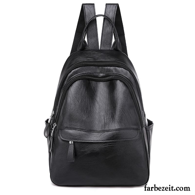 Rucksäcke Damen Reisen Mode Weiches Leder Freizeit Rucksack Pu Braun