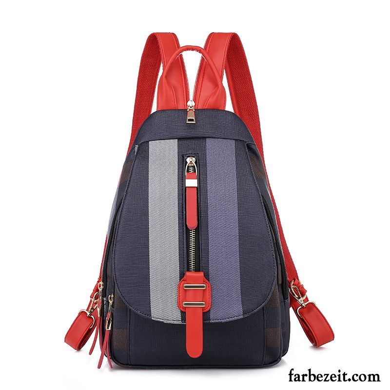 Rucksäcke Damen Rucksack All Match Freizeit Mode Farbe Tasche Grau Orange