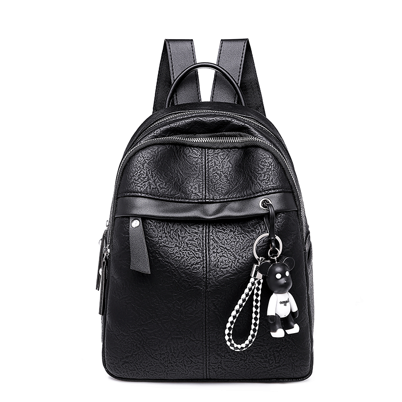 Rucksäcke Damen Schultasche Neu Rucksack Weiches Leder Trend All Match Silber