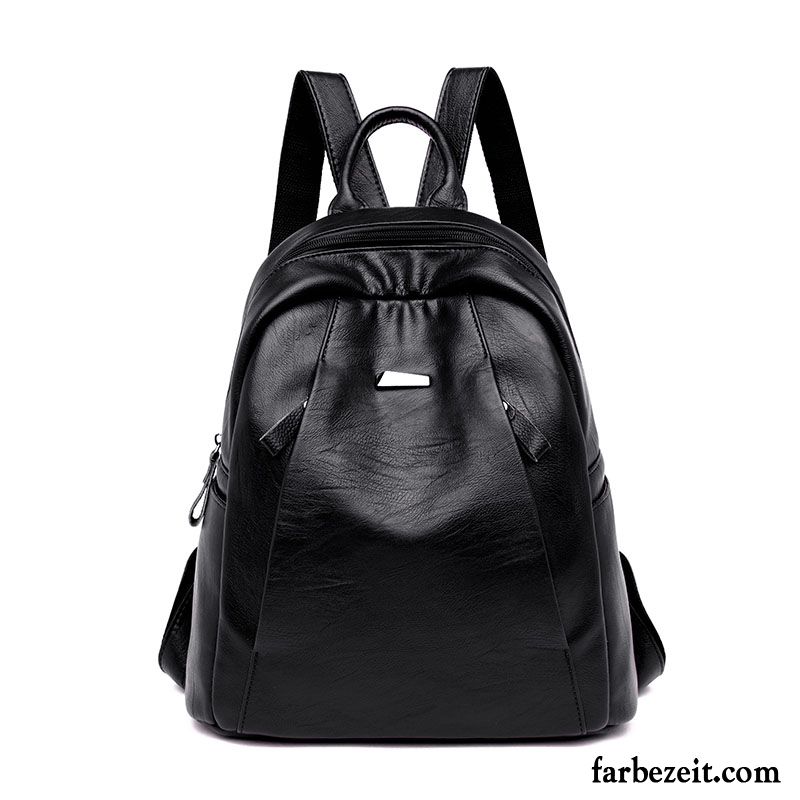 Rucksäcke Damen Schultasche Rucksack Pu Student Freizeit Weiches Leder Bordeauxrot