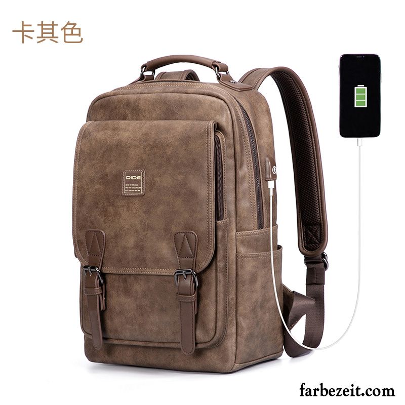 Rucksäcke Herren Computer Tasche Student Reisen Braun Rucksack Freizeit Dunkel