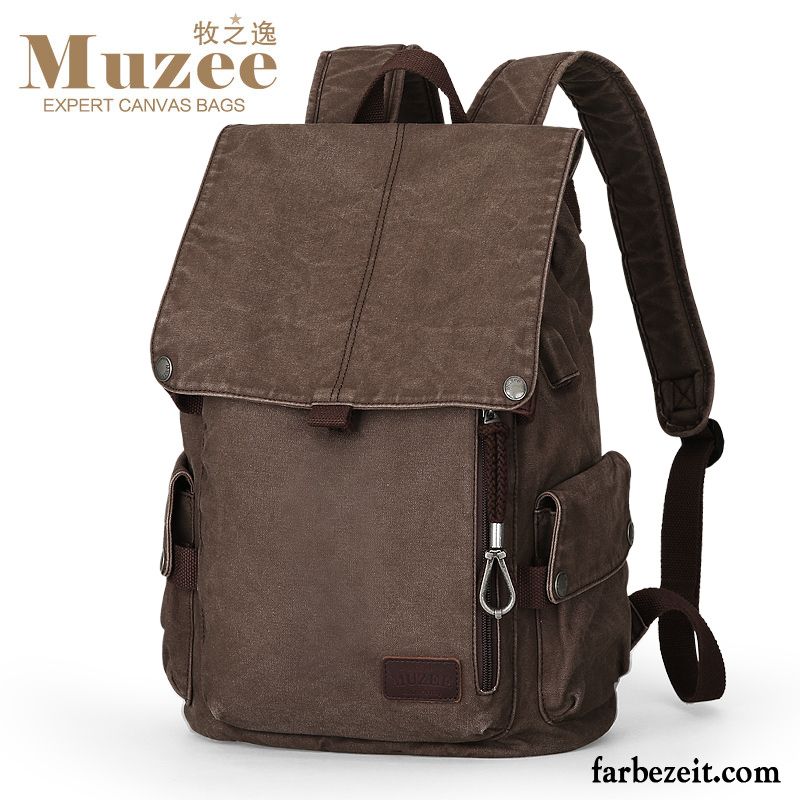 Rucksäcke Herren Freizeit Rucksack Einfach Student Computer Tasche Trend Schwarz Grau