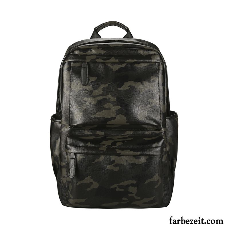 Rucksäcke Herren Gymnasium Schultasche Retro Mode Student Reisen Camouflage Grau