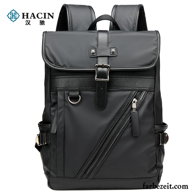 Rucksäcke Herren Neu Große Kapazität Trend Oxford Tuch Tasche Stoff Schwarz