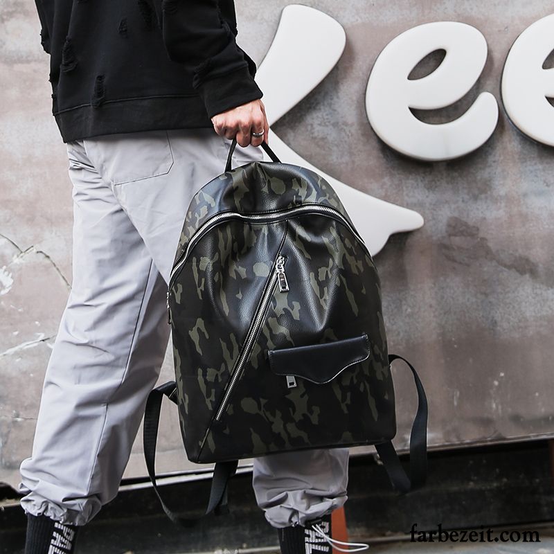 Rucksäcke Herren Reisen Student Trend Rucksack Groß Freizeit Camouflage Schwarz