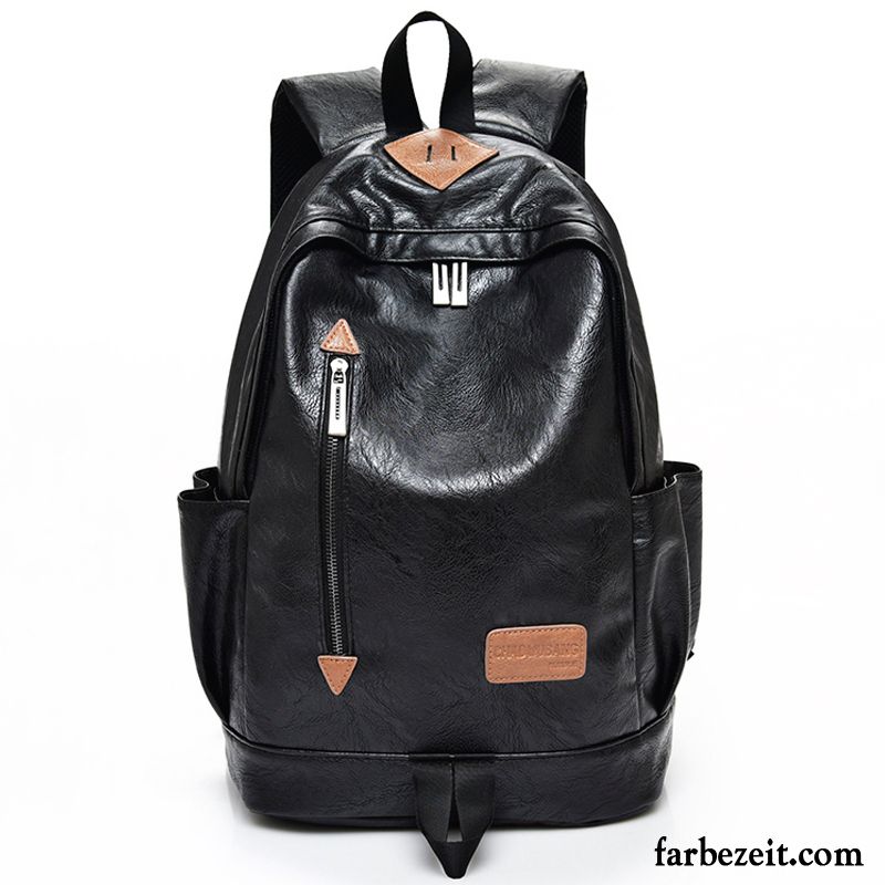 Rucksäcke Herren Rucksack Mode England Schultasche Weiches Leder Trend Schwarz Braun Hell