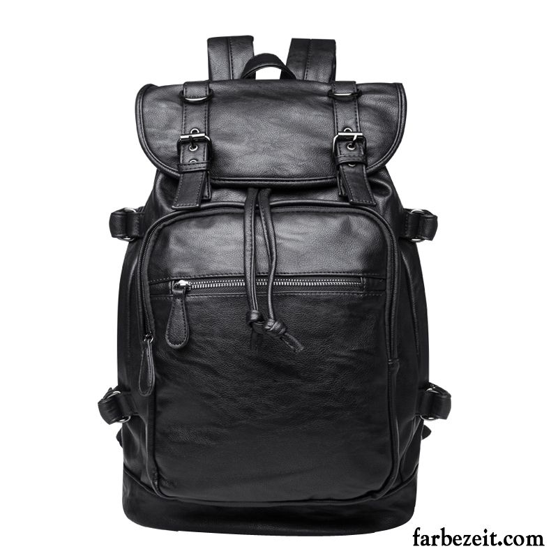 Rucksäcke Herren Tasche Echt Leder Mode Rucksack Trend Reisen Braun