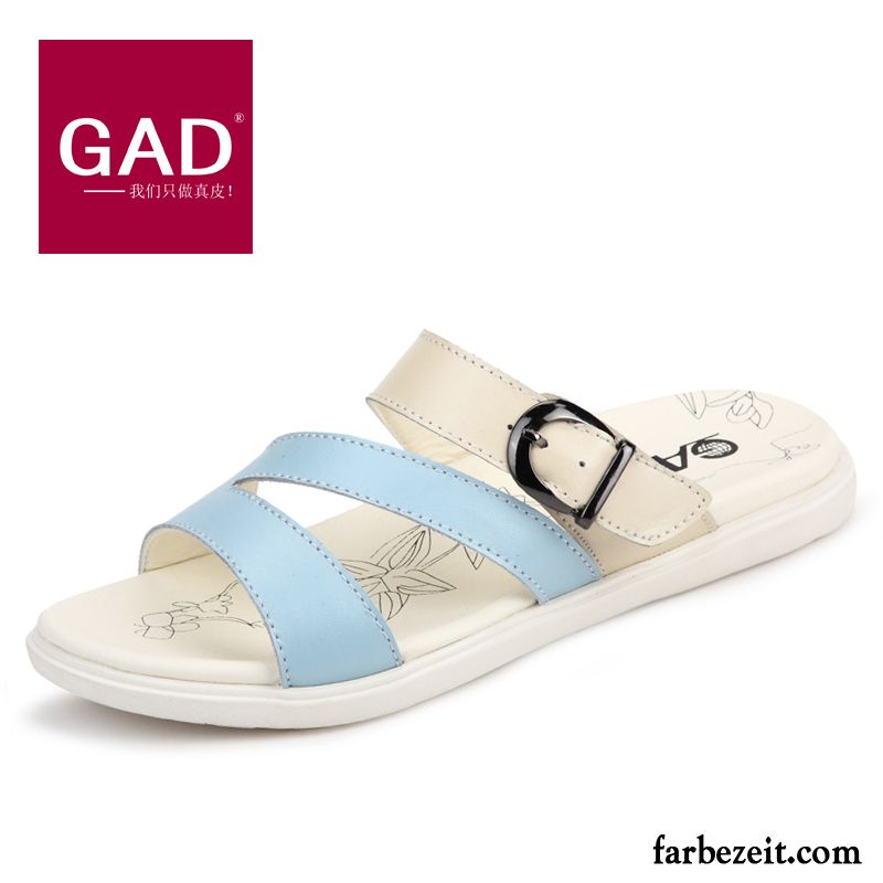 Sandalen Damen Keilabsatz Flache Sommer Hausschuhe Sandalen Mode Echtleder Neue Rutschsicher Günstig