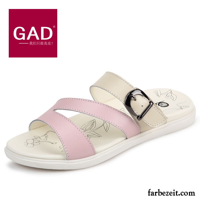 Sandalen Damen Keilabsatz Flache Sommer Hausschuhe Sandalen Mode Echtleder Neue Rutschsicher Günstig