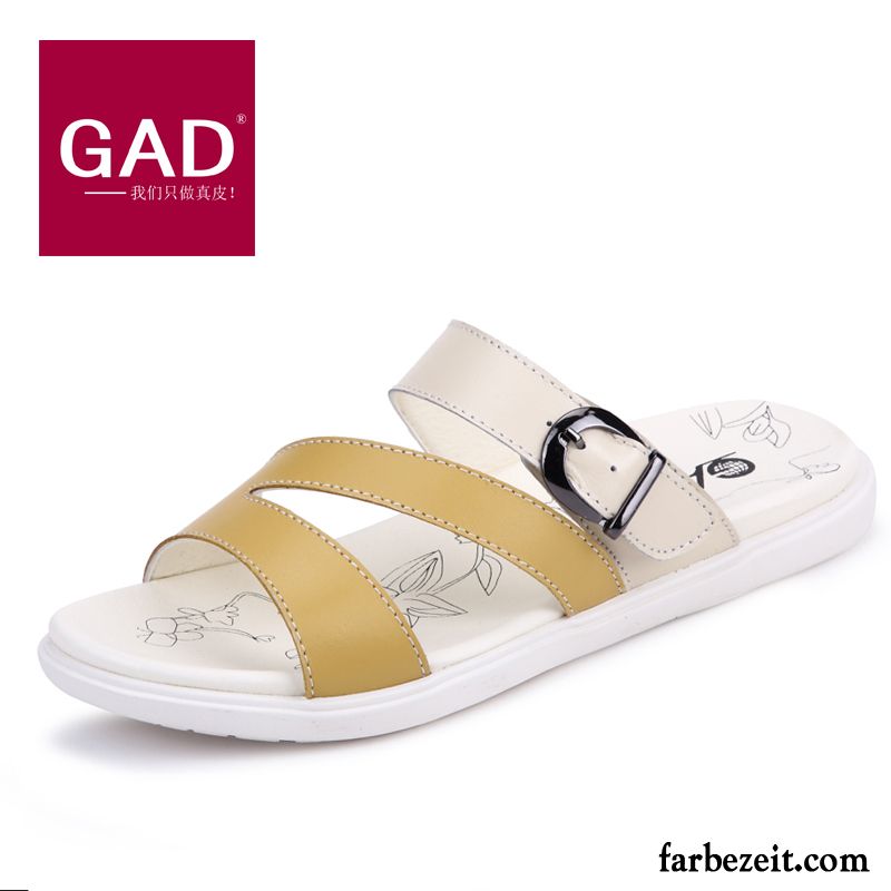 Sandalen Damen Keilabsatz Flache Sommer Hausschuhe Sandalen Mode Echtleder Neue Rutschsicher Günstig