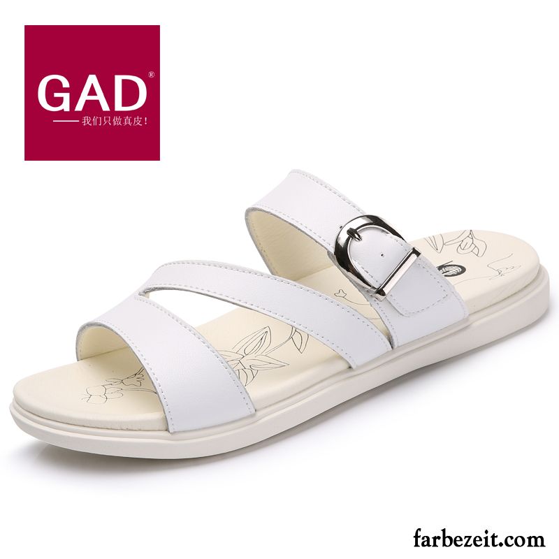 Sandalen Damen Keilabsatz Flache Sommer Hausschuhe Sandalen Mode Echtleder Neue Rutschsicher Günstig