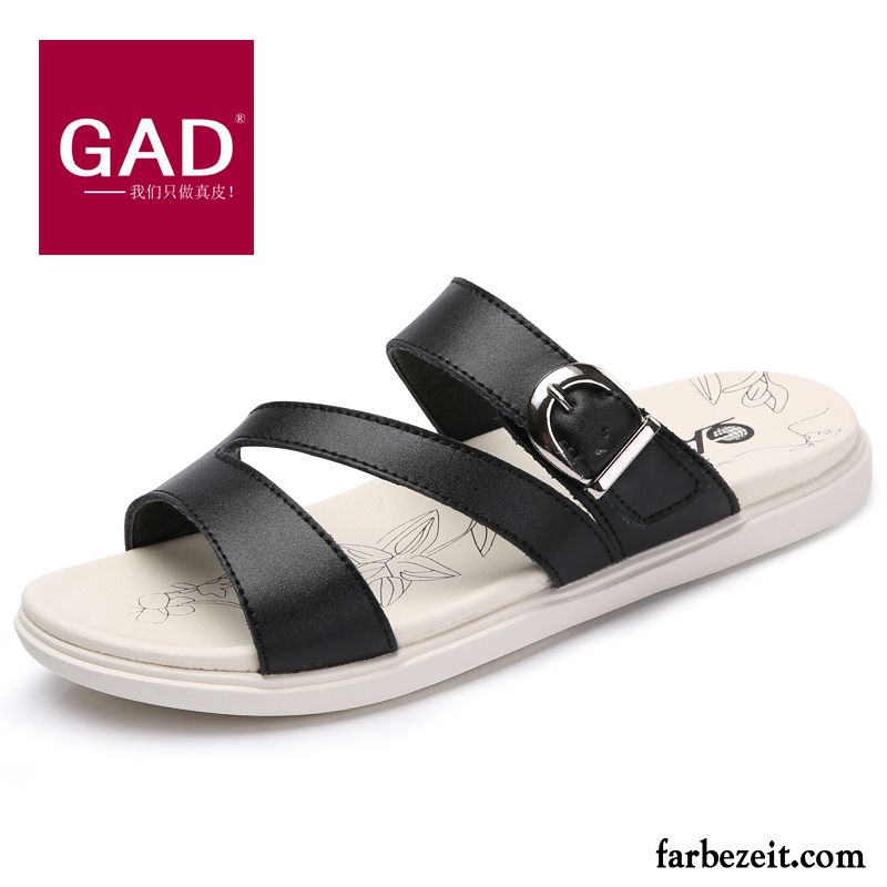 Sandalen Damen Keilabsatz Flache Sommer Hausschuhe Sandalen Mode Echtleder Neue Rutschsicher Günstig