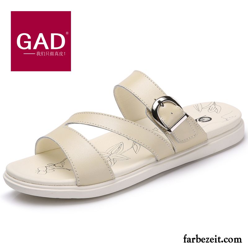 Sandalen Damen Keilabsatz Flache Sommer Hausschuhe Sandalen Mode Echtleder Neue Rutschsicher Günstig