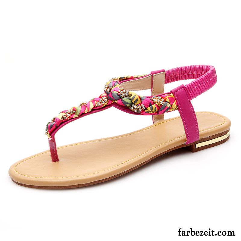 Sandalen Damen Ohne Absatz Rutschsicher Rom Schuhe Neue Sommer Flache Sandalen Strand Billig