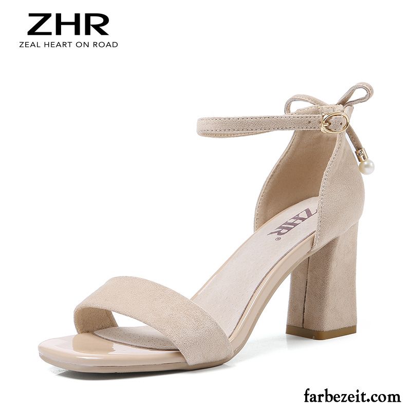 Sandalen Damen Pumps Mode Schuhe Sommer Allgleiches Neue Beige Rot