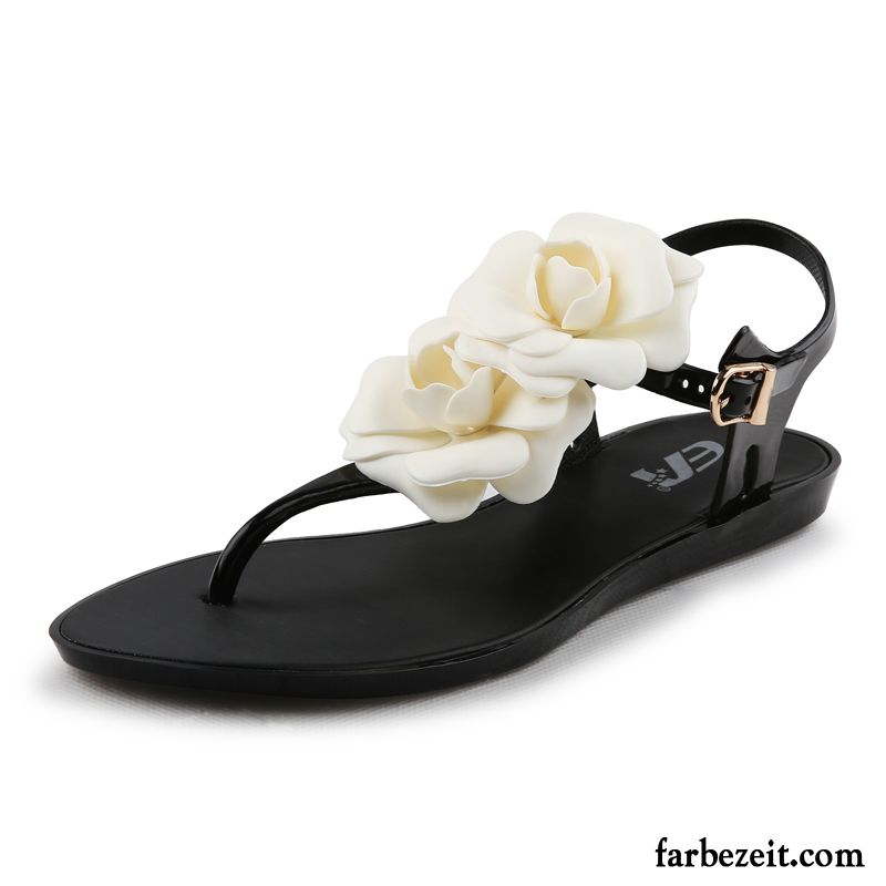 Sandalen Dunkelblau Damen Schuhe Flache Sandalen Sommer Pantolette Neue Produkte Günstig