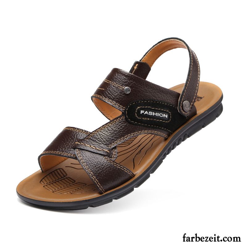 Sandalen Für Herren Leder Sandalen Schuhe Sommer Strand Pantolette Neue Günstig