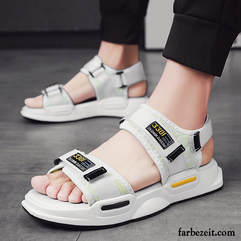 Sandalen Herren Allgleiches Sommer Schuhe Casual Neue Pantolette Sandfarben Schwarz