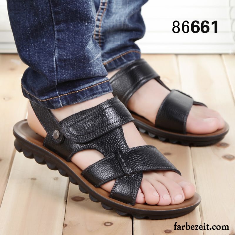 Sandalen Herren Atmungsaktiv Pantolette Sommer Trend Neue Casual Sandfarben Braun