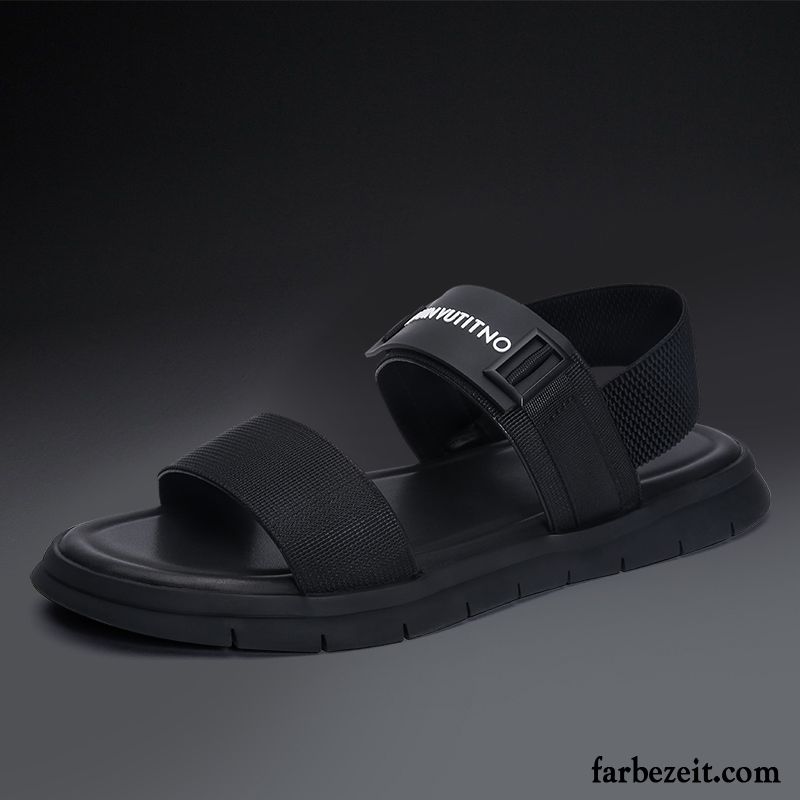 Sandalen Herren Jugend Neue Trend Sommer Allgleiches Dicke Sohle Sandfarben Weiß