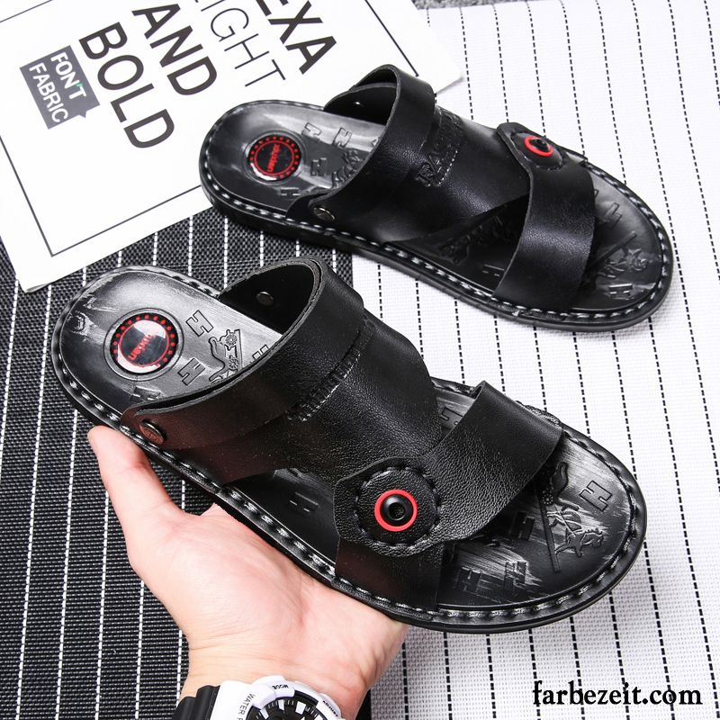 Sandalen Herren Neue Trend Persönlichkeit Sommer Hausschuhe Mode Sandfarben Schwarz