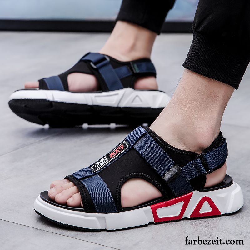 Sandalen Herren Neue Trend Schuhe Mode Sommer Schüler Sandfarben Schwarz