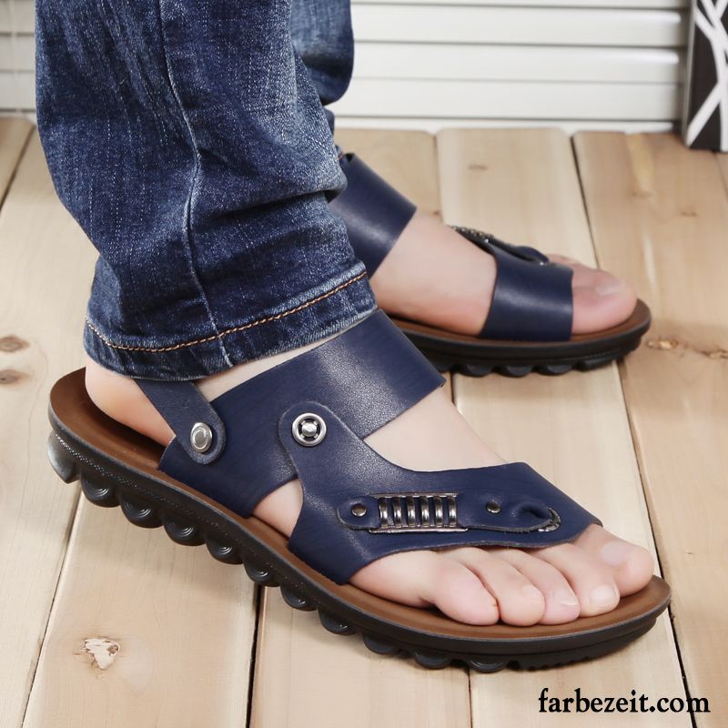 Sandalen Herren Pantolette Trend Mode Neue Sommer Atmungsaktiv Weiß Braun