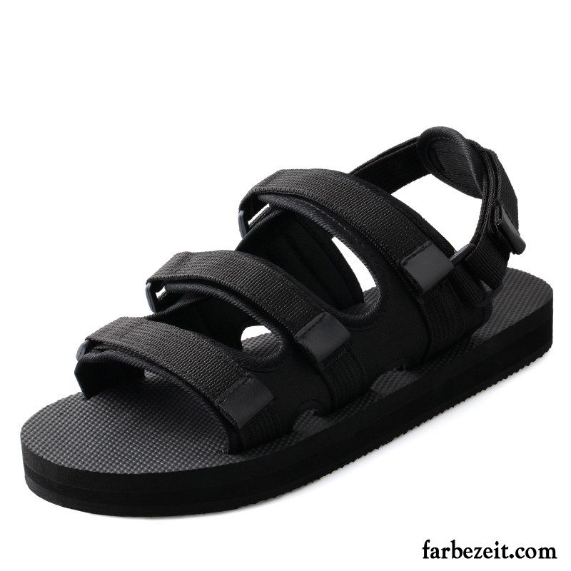 Sandalen Herren Rom Casual Schuhe Atmungsaktiv Neue Sommer Sandfarben Schwarz