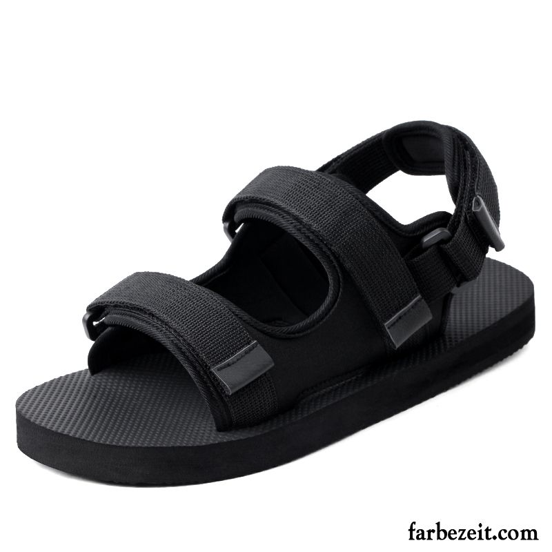 Sandalen Herren Rom Casual Schuhe Atmungsaktiv Neue Sommer Sandfarben Schwarz