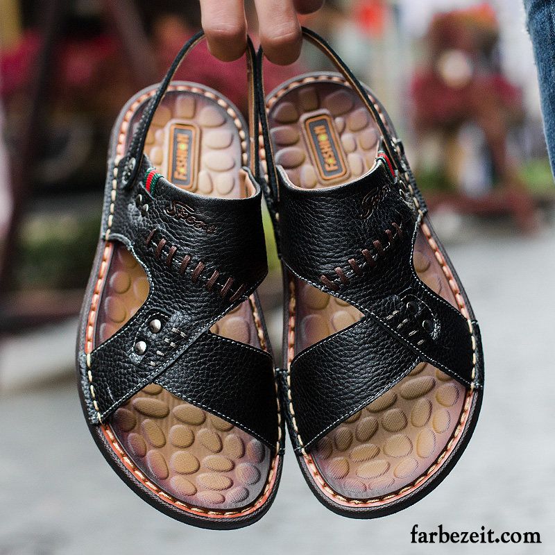 Sandalen Herren Rutschsicher Sommer Trend Persönlichkeit Neue Hausschuhe Sandfarben Braun