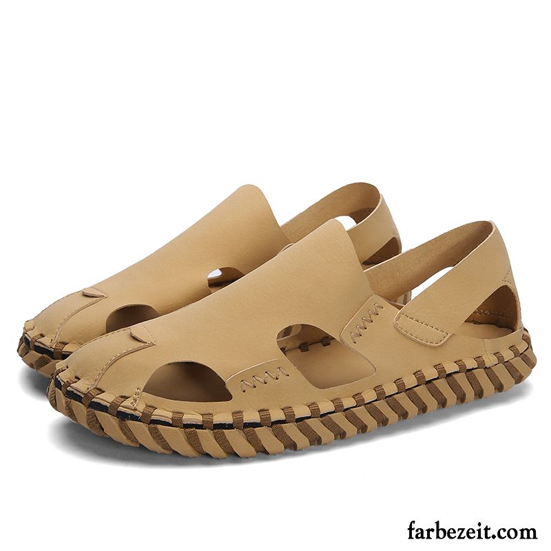 Sandalen Herren Schuhe Sommer Persönlichkeit Hohl Neue Schüler Sandfarben Schwarz Beige