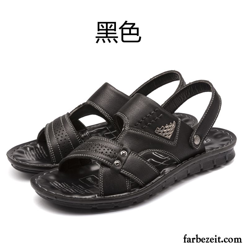 Sandalen Herren Schwarz Strand Sommer Pantolette Sandalen Neue Weiche Sohle Schuhe Rutschsicher Kaufen