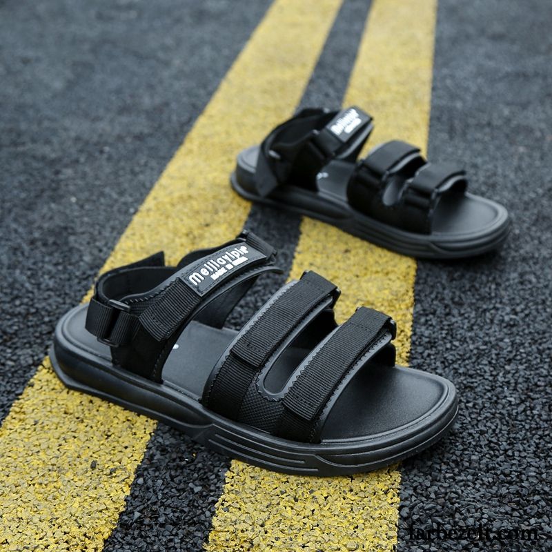 Sandalen Herren Schüler Rutschsicher Neue Pantolette Schuhe Teenager Dunkelblau Sandfarben