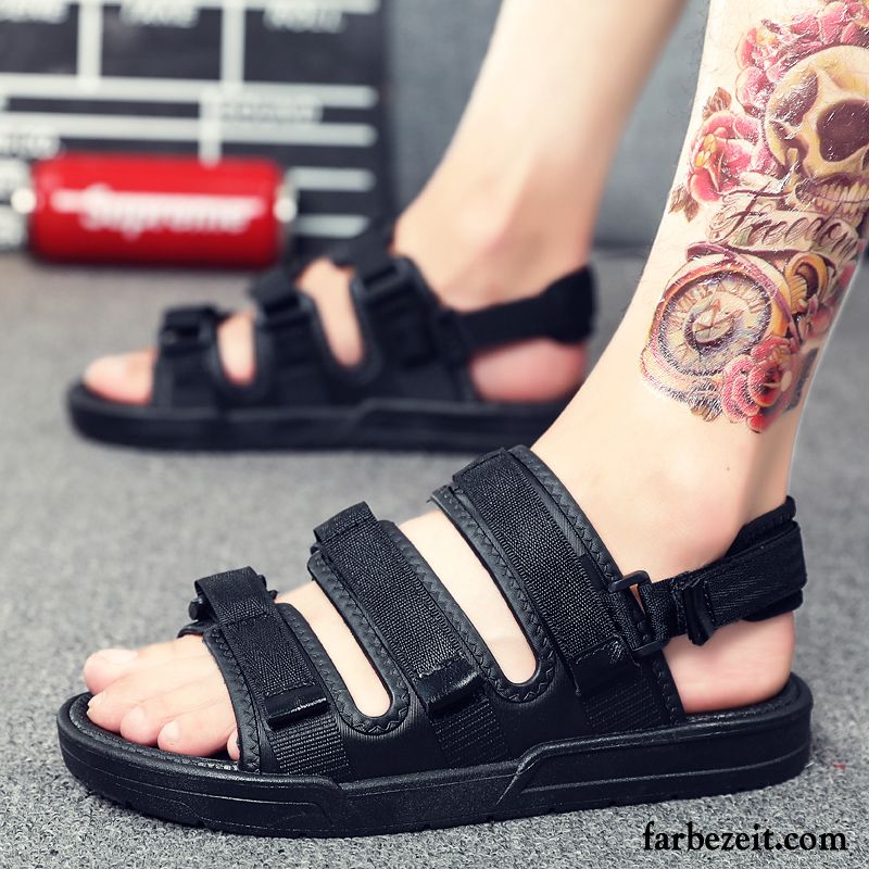 Sandalen Herren Sommer Trend Jugend Casual Neue Schüler Sandfarben Gold Gelb